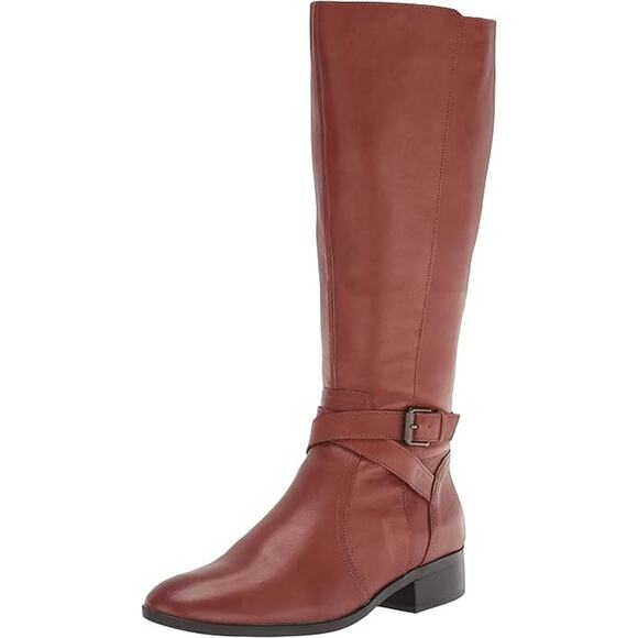 Naturalizer Women's Rena Wide Calf Knee High Riding Boot, Brown Size 6M - Picture 1 of 7